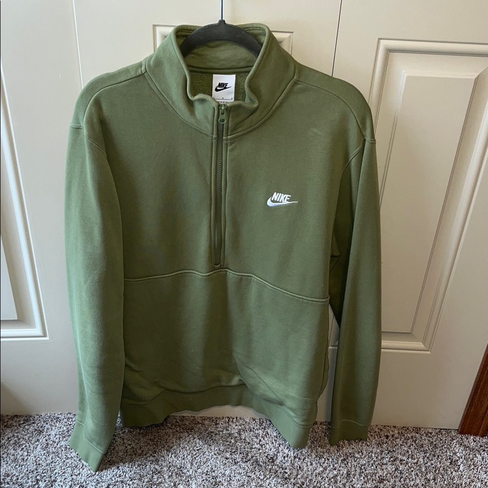 Nike Men's Olive Zip-Up Sweater